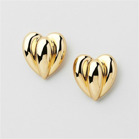 Tulip Heart Studs