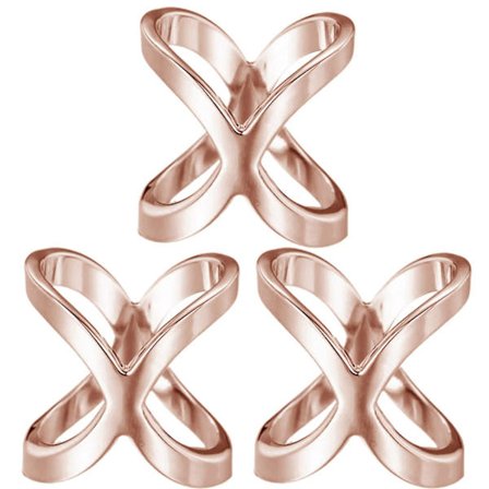 3 stk/sett Skjerfring Hul Kors Elegant Flerbruks X-formet Skjerf Sjal Spenneholder For Kvinner