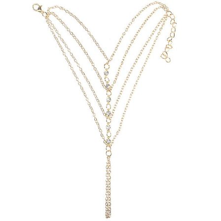 Mode Multi-lags Håndkæde Finger Ring Armbånd Smykker Til Kvinder Og Piger Guld