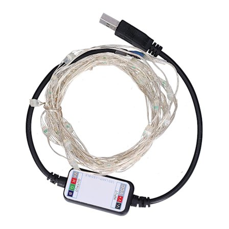 100-LED 10m USB-värikäs RGB-vedenkestävä kuparilankavalosarja musiikilla joulukoristeluun