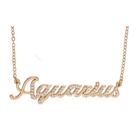 Guld Halsband med Stjärntecken: Vattumannen = Aquarius
