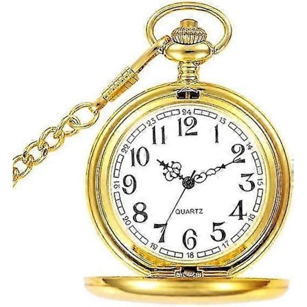 Lommeklokke for menn med kjede, klassisk vintage kvarts anheng lommeklokker, lommeklokke for menn som retro gaver til farsdag/bursdag DB