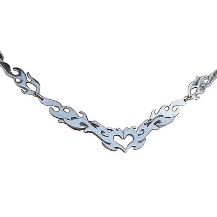 Halsband med ihåligt flammande kärlekshjärta Punk Choker Halsband Gåva till Kvinnor Män