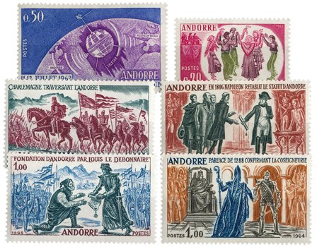 Fransk Andorra 1962-1963 - YT 165-170 - Postfrisk