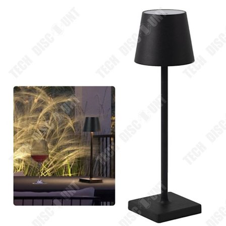 TD Bordslampa 3W Svart USB Uppladdningsbar Bordslampa Aluminium Trådlös Sänglampa LED Sänglampa Uppladdningsbar pekkontroller