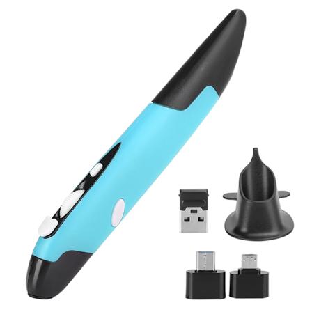 USB Computer Stylus PC-dele Trådløs 2.4G Musepen Type Personlig Innovativ Vertikal (Blå PR-03)