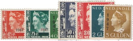 Hollandsk Ostindien 1947 - NVPH 326-332 - Ubrugt