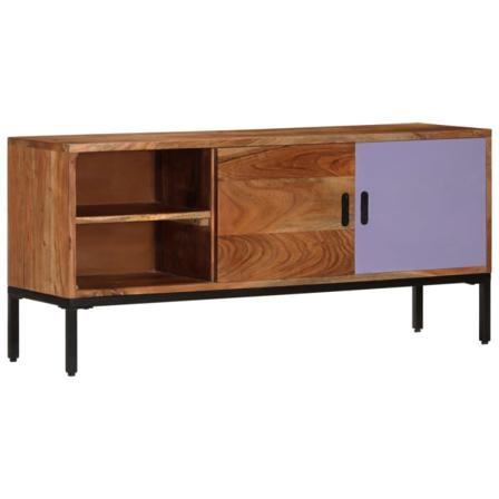 Vidaxl Tv-bänk Honungsbrun Och Grå 110x30x50 Cm Massivt Akaciatr Brun
