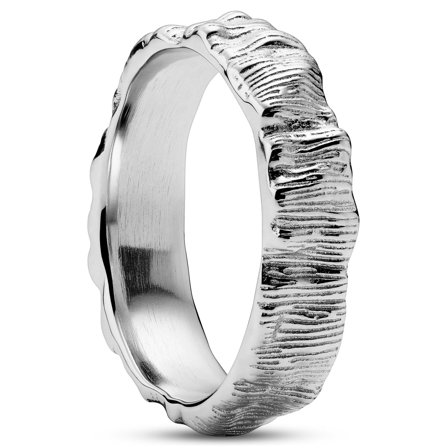 Rustic | Anillo sencillo de estilo rústico de plata de ley 925 for Men