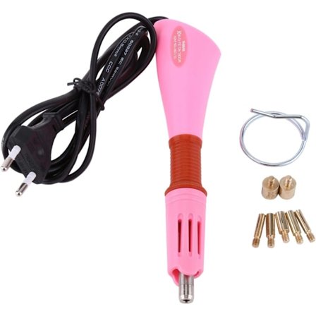 Rhinestone Applicator, Hotfix Applicator Wand med 7 spetsar för kristallglas strass (Rosa)