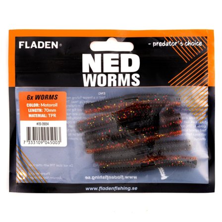 Fladen NED worm 6p 7cm Motoroil