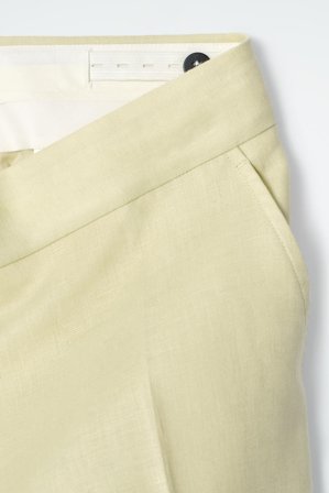 COS Women's Pantaloni Slim In Lino in Giallo