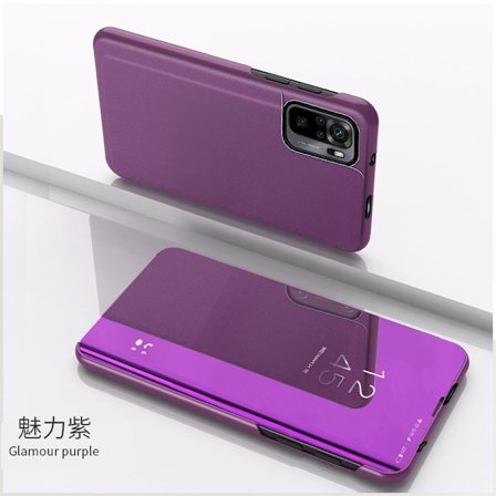 Skal för iPhone 13 Charmig lila elektropläterad spegel flip