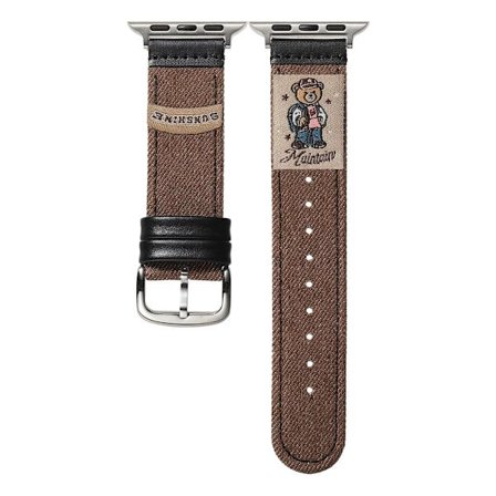 Denim Watch Band Apple Watch Series 10 46mm Retro udskiftningsrem - Bjørn