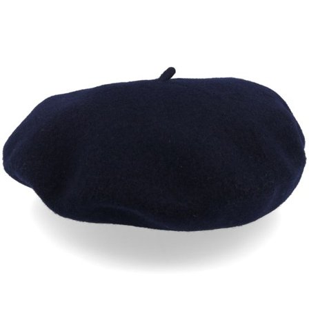 Seeberger - Blå beret Hatt - Boiled Wool Navy Beret @ Hatstore