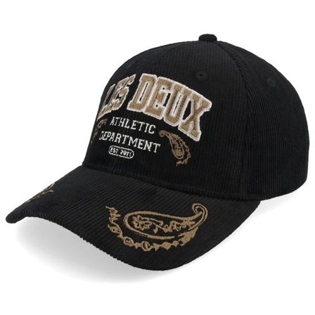 Les Deux - Svart adjustable Keps - Paisley Corduroy Baseball Cap Black Adjustable @ Hatstore
