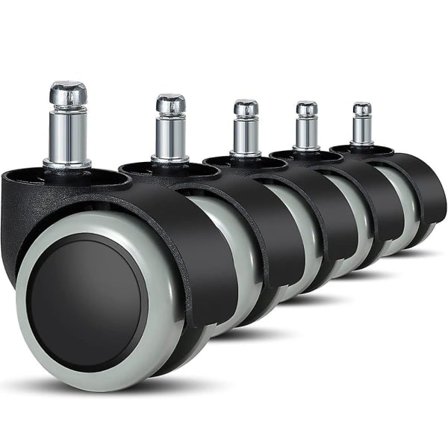 5-pak kontorstolsruller 11 mm / 22 mm erstatning hårdt gulv til gamingstole, drejestole, pr