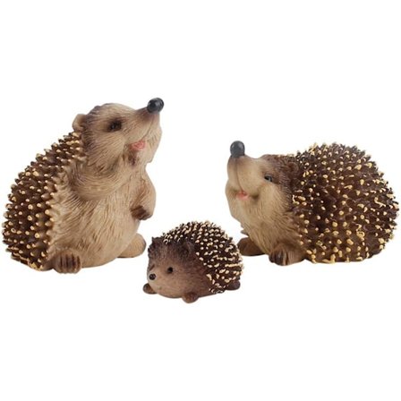 3 stk. Piggsvinfigur Ornament Fe Hagedekorasjoner Kunstig