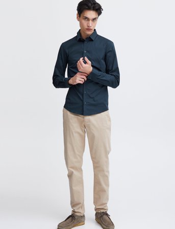 Casual Friday Cfpalle Slim Fit Shirt - Navy - XXL