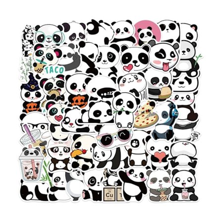 50st Animal Graffiti Stickers Vattentät Laptop Skate - Panda multifärg
