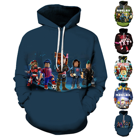 ROBLOX Hoodiejakke til Drenge, Langærmet med Hætte D