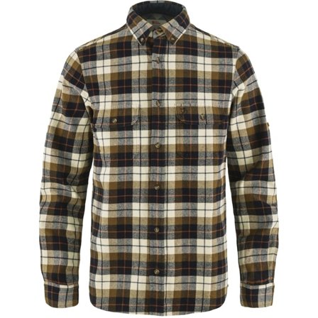 Fjällräven Men's Singi Heavy Flannel Shirt in Chalk White/Dark Navy, Bio-Baumwolle | Size: Medium
