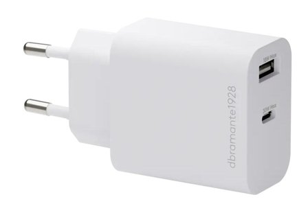 DBRAMANTE1928 EU Wall Charger USB-C 30W+USB-A 18W WHT