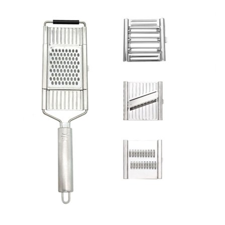 Gigant multi-skærer med 4 indsatser i rustfrit stål - skærer grøntsager og frugt KLB