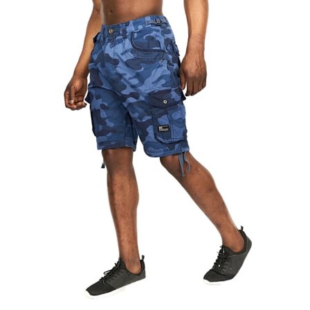 Crosshatch herr Jimster kamouflage cargoshorts 30R blå
