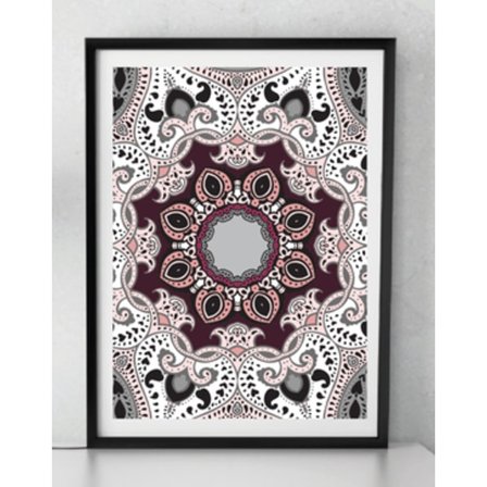 Poster Marrakech Vinröd och grå A4