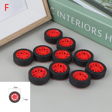 10ST PC Toy Wheel Gummi Fälgar Däck DIY Mini Technology 4WD Col