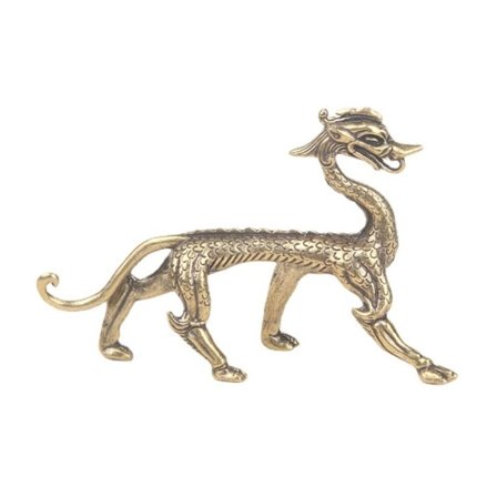 Kävelevä lohikäärmepatsas, pieni eläinkoriste, kultainen lohikäärme