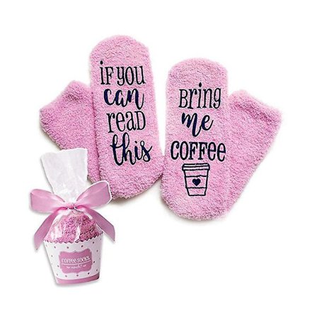 Om du kan läsa det här, ge mig lite vin - roliga strumpor Cupcake-presentförpackning - luddig varm bomullssysterfru(B)