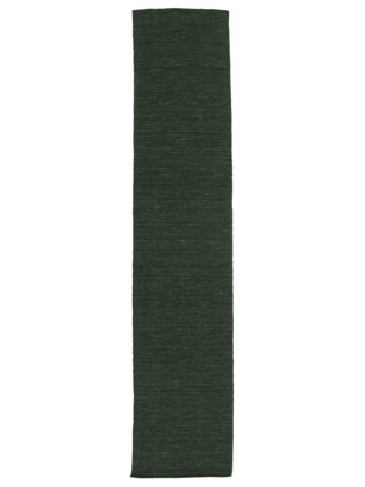 Handloom Flat 80X300 Small Forest Green Plain (Single Colored) Runner Wool Rug