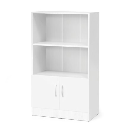 Büroschrank FLEXUS mit 2 offenen Fächern, 1325 x 760 x 415 mm, weiß