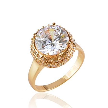 18 karaatin kullattu CZ-sormus