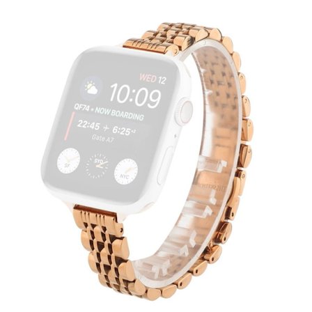 Apple Watch Series 6 / 5 44mm cool urrem i rustfrit stål - Rødguld