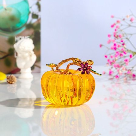 Glas krystal græskar ornamenter Gul græskar dekoration