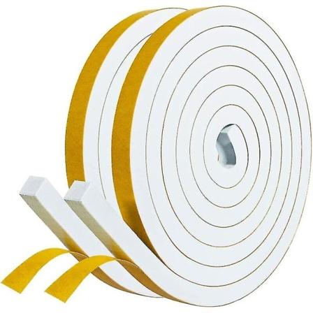 Klæbende tætning til døre indgangsvindue 2 ruller gummiskum isoleringstætning 12mm X 10mm X 2m stødsikker tætning mod