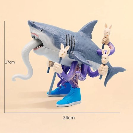 [LCS] Italiensk Shark Meme Leke Avtakbar Meme Brainrot 3D-modell Anime Actionfigurer Monteringsleker Skrivebordsornament Barnebursdagsgaver