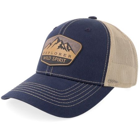 Wild Spirit - Blå trucker Keps - Mountain Explore Saddle Tan Navy/Khaki Trucker @ Hatstore