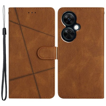 Stativfodral för OnePlus Nord CE 3 Lite 5G / Nord N30 5G Läder Telefon Plånbok Fodral Crazy Horse Texture Imprinted Lines Shell - Brun