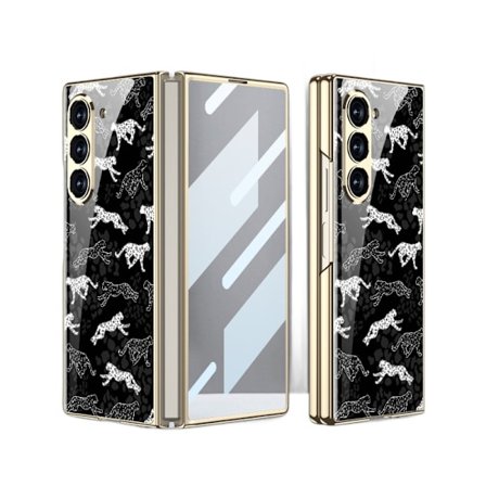 Passar till Galaxy Z Fold 6 mobiltelefonfodral vikbar skärm Fold 6 förkromad glasfodral Fold 6 flipfodral komplett paket hårt fodral