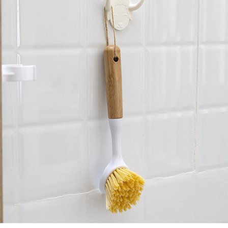 Astianpesuharja, jossa integroitu kaavin ja bambukahva, hankaus