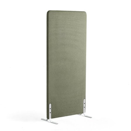Skjermvegg ZONE, H1700 B800 T46 mm, stoff Rivet, hvite ben, blågrønn