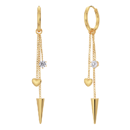 Edblad Peak Hoops Multi Heart Gold Smycken & klockor Dam Guld ONESIZE