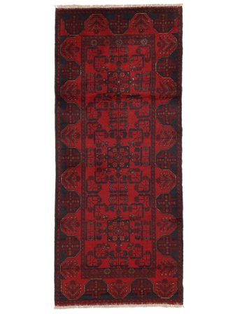 Alfombra Oriental Afghan Khal Mohammadi 84X193 De Pasillo Negro/Rojo Oscuro (Lana, Afganistán)