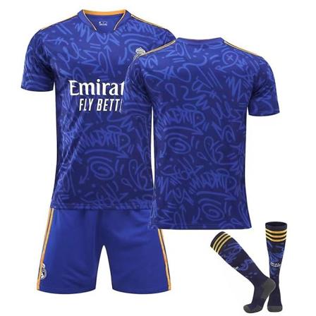 Real Madrid bortaställ fotbollströja T-shirt 22/23 vuxen barn - i lager inget nummer 28(150-160CM) no number 28(150-160CM)