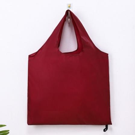 2 Stk Sammenleggbar Handlepose Reise Dagligvarepose VINRØD Wine Red