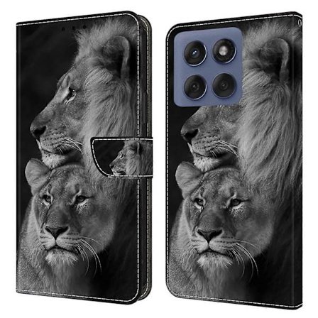 Til Motorola Edge 60 Pro 5G Etui Magnetisk Lås 3D Mønster Læder Wallet Telefon Cover